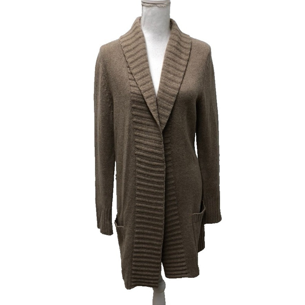 Sutton Studio Cashmere Cardigan Sweater Jumper Womens Large Beige Mid‎ Length